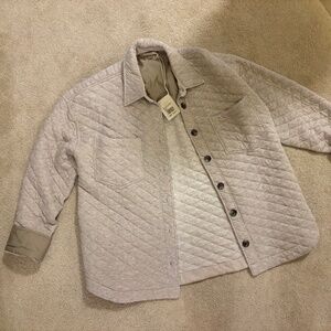 NWT Faherty Epic Quilted Fleece Shirt Jacket Oatmeal Melange size Large